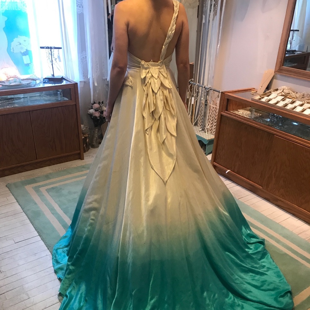 🌎 ECO Teal Ombré Dyed HEMP SILK ECO 👗